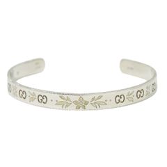 本物 グッチ GUCCI アイコン ブルーム AU750 WG バングル ブレスレット ホワイトゴールド Icon Bloom アクセサリー ジュエリー 中古 【フォロー割】
