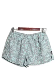 【お得なクーポン配布中!】 17年製 パタゴニア ベアリー バギーズ ショーツ レディース M 古着 Patagonia アウトドア ナイロン パンツ ショートパンツ フィッシュ 総柄