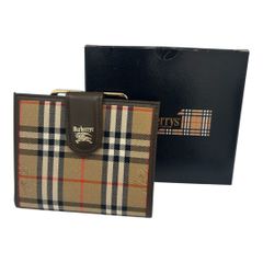 美品 BURBERRY バーバリー ノバチェック バイフォールド ウォレット 財布 がま口 二つ折り #0201010958