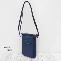 【新品】スマホケース付き長財布　ショルダーストラップ付　ロイヤルブルー