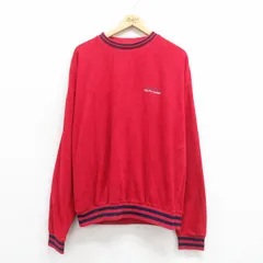 XL/古着 ラルフローレン チャップス 長袖 ブランド スウェット メンズ 90s ワンポイントロゴ 裏起毛 大きいサイズ クルーネック 赤 レッド 