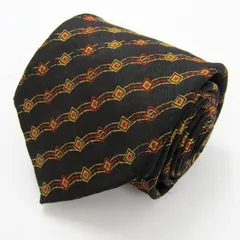 エスティーデュポン ブランド ネクタイ シルク ストライプ柄 小紋柄 PO メンズ ブラック S.T. Dupont 【中古】のサムネイル