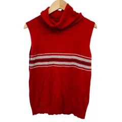 コムサイズム　Lサイズ　ニット・セーター　赤×グレー×黒