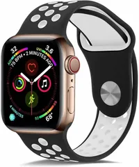 Pellforia アップルウォッチ バンド ベルト シリコン製(ブラック/ホワイト,  Lサイズ(38/40/41ｍｍ))