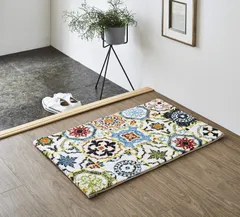 【人気商品】アラベスク模様 アイボリー 約50×80cm 抗菌防臭 ダンテ トルコ 消臭機能 ウィルトン ラグ へたりにくい マット 選べる #2045139 玄関 イケヒコ