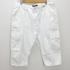 G■トミーヒルフィガー/TOMMYHILFIGER クロップドカーゴパンツ/コットン【36】白/men's/52【中古】■