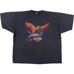 古着 ビッグサイズ 00年代 ハーレーダビッドソン Harley-Davidson 鷲柄 イーグル柄 モーターサイクル バイクTシャツ USA製/eaa568614