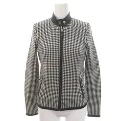ローレンラルフローレン LAUREN RALPH LAUREN ニットジャケット ブルゾン ジップアップ XS 黒 白 ブラック ホワイト /DF ■OSのサムネイル