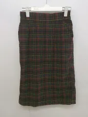 ◇ w closet ダブルクローゼット チェック ウール 膝下丈 ナロー スカート サイズF レッド系 マルチ レディース P  【中古】 【1211210000356】のサムネイル