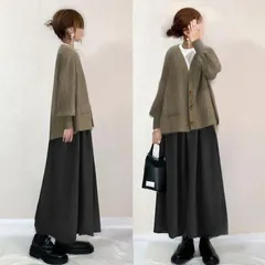 セットアップ レディース 即購入OK 上下セット 長袖 ニット カーディガン ロングスカート 無地 シンプル  カジュアル  おしゃれ 体型カバー ゆったり かわいい 20代 30代 40代 50代 秋 冬 通勤 通学 xzzhang706