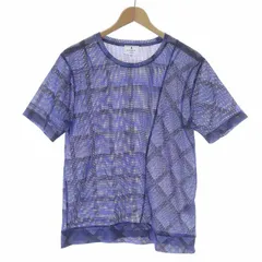 ランバンオンブルー LANVIN en Bleu Tシャツ カットソー 半袖 チェック メッシュ 48 L 青 ブルー /AT18のサムネイル