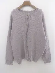 ◇ titivate ティティベイト 前後2way ニット 長袖 カーディガン サイズF パープル系 レディース E  【1303140025551】