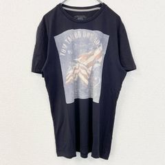 古着 used　TOM TAILOR　トムテイラー　半袖デザインプリントTシャツ　クルーネック　黒　ブラック　XLサイズ