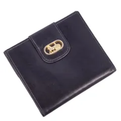 CELINE セリーヌ ガンチーニ レザー 二つ折り がま口 財布