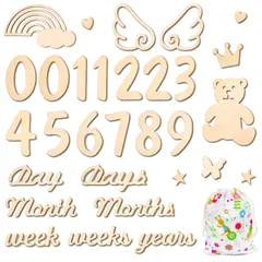 【迅速発送】Oaec 月齢フォト 天然木製 マンスリーカード 30枚セット ベビーマンスリーカッド 長持ち ニューボーンフォト 小物 月齢カード 寝相アート 写真道具 撮影アイテム 記念日フォト 新生児 成長記録に 赤ちゃん 出産祝い 男の子 女の子 再利用可