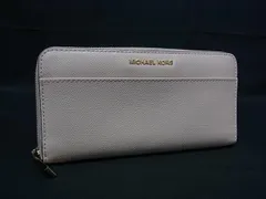 ■美品■ MICHAEL KORS マイケルコース レザー ラウンドファスナー 長財布 ウォレット 小銭入れ レディース ピンクベージュ系 DG9439