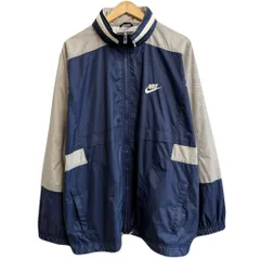NIKE PREMIER ナイキ ナイロンジャケット ウィンドブレーカー フルジップ ポケット付き フード付き マルチカラー 紺×白×グレー XLサイズ No.Y767
