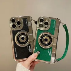 クリエイティブなライチ柄ハンドヘルドストラップ付きiPhoneケース（11/12/13/14/15/16 Pro Max Plus対応）フルカバー落下防止モバイル保護ケース
