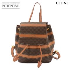 セリーヌ CELINE マカダム バックパック リュックサック PVC レザー ブラウン ゴールド 金具 ヴィンテージ Back Pack 90289097