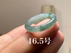 L11-149 氷糯種 青緑 16.5号 天然グアテマラ産 A貨 本翡翠 くりぬき リング