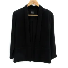 アルマーニエクスチェンジ A/X ARMANI EXCHANGE テーラードジャケット ミドル丈 前開き 黒 ブラック /SM32のサムネイル