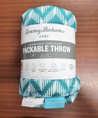 Tommy Bahama 携帯型ひざ掛け 携帯ブランケット(グリーン柄)/キャンプに/車中泊に