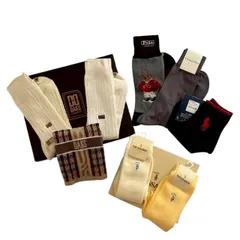 まとめ　未使用　POLO Ralph Lauren ポロ ラルフローレン DAKS ダックス TRUSSARDI トラサルディ Christian Dior クリスチャンディオール 靴下8点セット 紺 白 茶 黄 ソックス メンズ 25〜27cm