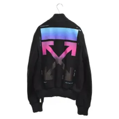 OFF-WHITE (オフホワイト) 18AW DIAG GRADIENT VARSITY JACKET ウール グラデーション ロゴプリント スタジャン ジャケット ブラック OMEA145F18A32005のサムネイル