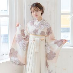 新品袴3点セット 刺繍 白 卒業式 小学生 大学生 ベージュ クリーム 67WH