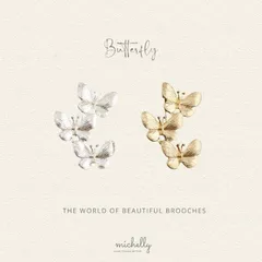 ブローチ バタフライブ ゴールド シルバー 北欧風 上品 大人可愛い 蝶々 レディース アクセサリー フォーマル 結婚式 卒業式 入学式 プレゼント ギフト ナチュラル アンティーク風 エレガント シンプル マット かわいい おしゃれ ジャケット 帽子 バッグ