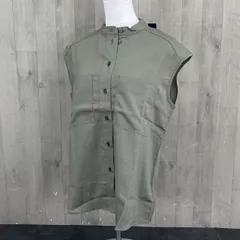 送料無料 新品タグ付き MODERN AMBITION レディース ノースリーブ 麻混シャツ カーキ サイズ XS/59747在★7のサムネイル