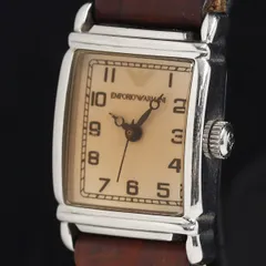 稼働 エンポリオアルマーニ AR-0205 QZ ブラウン文字盤 レディース腕時計 KRH 2000000 NSK