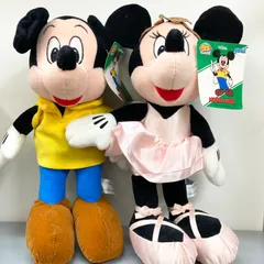 【非売品 タグ付き】ミッキー ミニー ぬいぐるみ バレエディズニー 1996年 Disney ファンタジーアミューズ セガ SEGA 希少 レア レトロ 当時もの