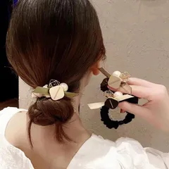 ヘアゴム パール 3色3個 セット おしゃれ かわいい 大人 大人っぽい 大人可愛い キッズ 子供 跡がつかない よく 伸びる