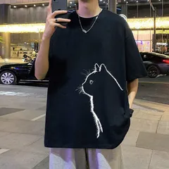 メンズtシャツ半袖tシャツスポーツ快適カットソー柔らかいおしゃれカジュアルメンズ服シンプル夏通勤通学メンズ猫ねこネ