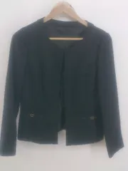◇ SUCRE シュクレ 長袖 ノーカラージャケット サイズ9AR ブラック レディース メンズ P  【中古】 【1210170000109】のサムネイル