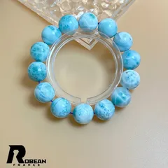 【限定1個】綺麗 EU製 ★ROBEAN・ドミニカ共和国産のラリマー・ペクトライト★パワーストーン ブレスレット 天然石 開運 金運 綺麗 プレゼント1 約15-15.3mm K1015131