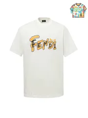 【今日WTO】Fendi 25SS 重なりロゴ & 小眼睛 T シャツ-XZ29