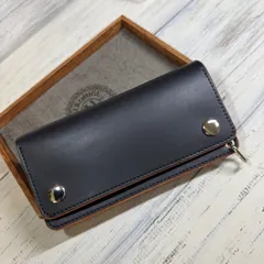 姫路　ホースハイド　トラッカーウォレット　3層　茶芯ブラック　タロンジッパー 姫路 ホースハイド トラッカーウォレット 茶芯ブラック タロン