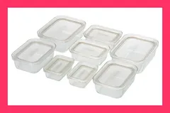 【アイリスオーヤマ　調理器具・キッチン用品　】　耐熱ガラス容器　8点セット 品番TGS-8Sホワイトクリア 電子レンジやオーブンで使用できる耐熱ガ おすすめ おしゃれ　★売れ筋★　大人気 10954893