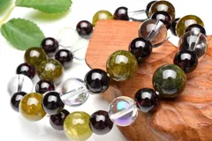 【指導者の石 柘榴石】ガーネット×グリーンガーネット「1月誕生石」 当店オリジナルブレス パワーストーン 天然石 _A1067