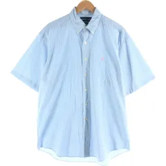 古着 ラルフローレン Ralph Lauren BLAKE ギンガムチェック 半袖 ボタンダウン チェックシャツ メンズL相当/eaa564017