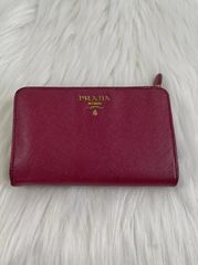 PRADA プラダ フラップ長財布 サフィアーノ メタルロゴ ボルドー