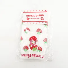 メゾピアノ 靴下 いちご柄 17～18㎝ 未使用 ソックス 白 mezzo piano 平成レトロ