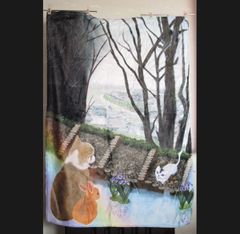 ブランケット（コーギー、うさぎ、ねこ）『待ってたよ』