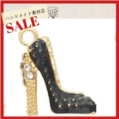 【4個】ハイヒール・ストーン ・靴チャーム カン付き  ジュエリー 資材 素材 アパレルチャーム モチーフ   パーツ お洒落 デコパーツ アパレル ゴールド系 素材 資材 アクセサリー製作