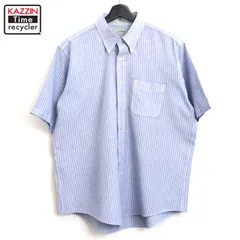 90s USA製 vintage L.L.Bean ストライプ柄 ボタンダウン 半袖シャツ メンズ XLサイズ相当 ビッグサイズ オーバーサイズ