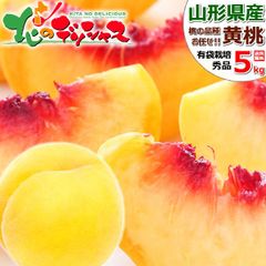 【予約/8月中旬(8月15日)頃～出荷予定】 山形県産 黄桃 5kg (秀品/有袋栽培/12玉～18玉入り) おうとう もも モモ 桃 ギフト 贈り物 お祝い 内祝い プレゼント ご家庭用 果物 フルーツ 山形県 山形県直送 グルメ お取り寄せ
