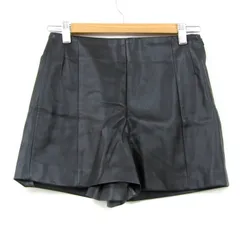 ザラ ショートパンツ ボトムス フェイクレザー レディース XSサイズ ブラック ZARA 【中古】