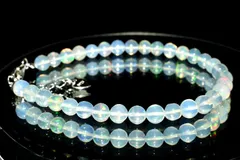 【１点物】AAA+エチオピア産☆シルバー925 プレシャスオパール　4.5mm　アジャスター付き ブレスレット パワーストーン 天然石 _M6359